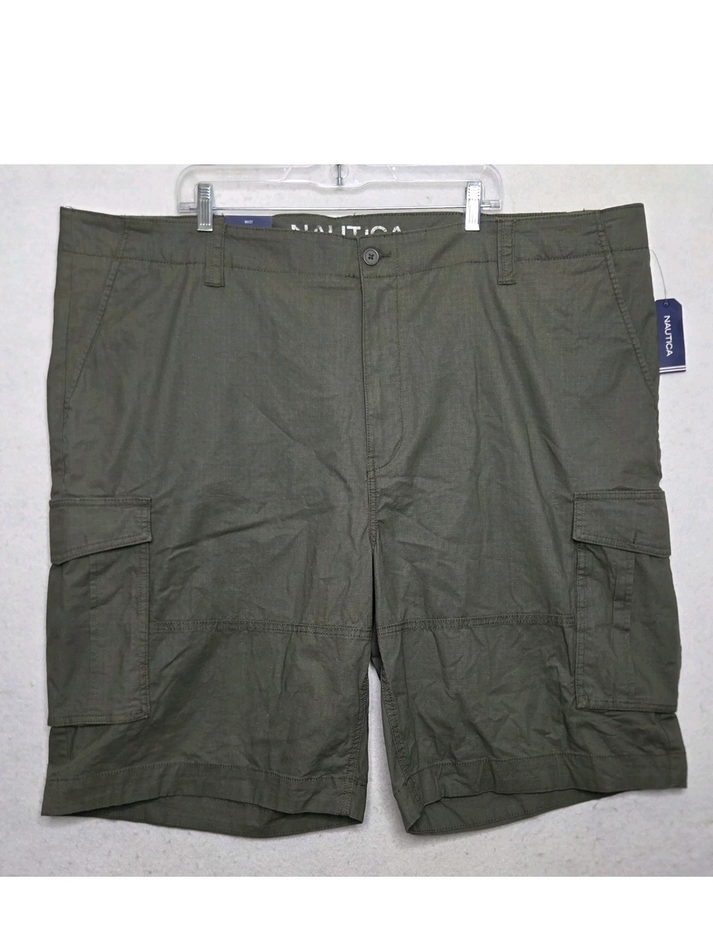 Nautica Cargo Shorts Mens 48W BG Olive Green Ripstop Cotton Outdoor Gorpcore NWT